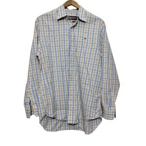 Vineyard Vines Men's M Whale Plaid Button-Up Shirt Long Sleeve Preppy Business